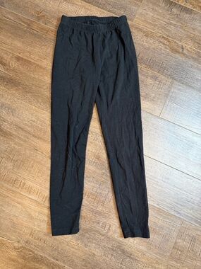 Cat & Jack Girls Black Leggings Size L (10/12) Stretch Basic Everyday Pants